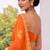 Orange chiffon saree with gotta patti & kardana work scallop border