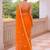 Orange chiffon saree with gotta patti & kardana work scallop border