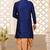 Royal blue dupion arts silk anghrakha design with hand work on collar, hand and chest pocket indo western