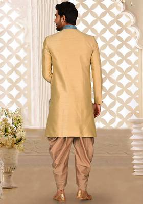 Light beige anghrakha pattern work indo western 3