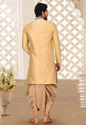 Light beige anghrakha pattern work indo western 3