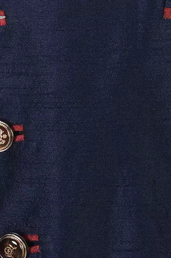 Navy blue anghrakha pattern work indo western