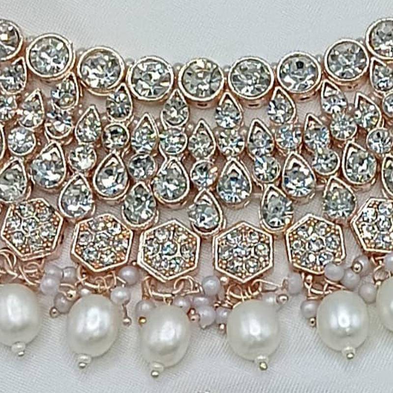 Elegant gold plated kundan pearl bridal jewelry set traditional handcrafted necklace, earrings and maang tikka