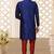 Royal blue anghrakha pattern work indo western