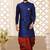 Royal blue anghrakha pattern work indo western