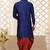 Royal blue anghrakha pattern work indo western
