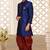 Royal blue anghrakha pattern work indo western