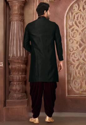 Black anghrakha pattern work indo western 5