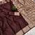 Coffee soft banarasi silk fabric saree with natural zari weaving in gala border