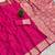 Pink soft banarasi silk fabric saree with natural zari weaving in gala border