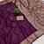 Wine soft banarasi silk fabric saree with natural zari weaving in gala border