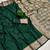 Green soft banarasi silk fabric saree with natural zari weaving in gala border
