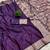 Purple soft banarasi silk fabric saree with natural zari weaving in gala border