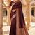 Coffee soft banarasi silk fabric saree with natural zari weaving in gala border