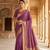 Lavender soft banarasi silk fabric saree with natural zari weaving in gala border