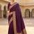 Wine soft banarasi silk fabric saree with natural zari weaving in gala border