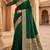 Green soft banarasi silk fabric saree with natural zari weaving in gala border
