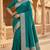 Sea greensoft banarasi silk fabric saree with natural zari weaving in gala border