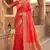 Peach soft banarasi silk fabric saree with natural zari weaving in gala border