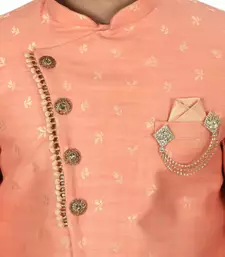 Peach anghrakha pattern work indo western
