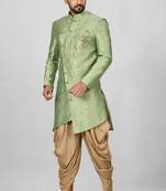 Green anghrakha pattern work indo western
