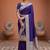 Violet  soft banarasi silk fabric saree with natural zari weaving in gala border