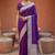 Purple soft banarasi silk fabric saree with natural zari weaving in gala border
