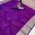 Purple soft banarasi silk fabric saree with natural zari weaving in gala border
