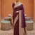 Wine soft banarasi silk fabric saree with natural zari weaving in gala border