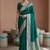 Sea green soft banarasi silk fabric saree with natural zari weaving in gala border