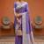 Lavender soft banarasi silk fabric saree with natural zari weaving in gala border