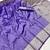 Lavender soft banarasi silk fabric saree with natural zari weaving in gala border
