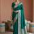 Sea green soft banarasi silk fabric saree with natural zari weaving in gala border