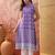 Women purple cotton embroidery  kurta