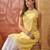 Women mustard cotton embroidery  kurta
