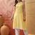Women mustard cotton embroidery  kurta