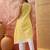 Women mustard cotton embroidery  kurta