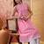 Women pink cotton embroidery  kurta