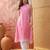 Women pink cotton embroidery  kurta