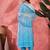 Women blue  pure cotton embroidered kurta set