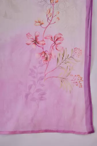 Women purple pure cotton embroidered kurta set