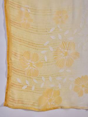 Women mustard pure cotton embroidered kurta set 4