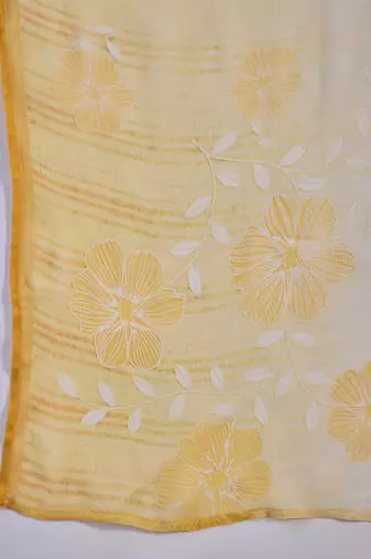 Women mustard pure cotton embroidered kurta set