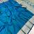 Teal soft banarasi silk fabric saree with natural zari weaving in gala border