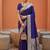 Violet  soft banarasi silk fabric saree with natural zari weaving in gala border