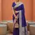 Violet soft banarasi silk fabric saree with natural zari weaving in gala border