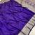 Violet  soft banarasi silk fabric saree with natural zari weaving in gala border