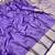 Lavender soft banarasi silk fabric saree with natural zari weaving in gala border