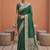 Sea green soft banarasi silk fabric saree with natural zari weaving in gala border