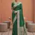 Sea green soft banarasi silk fabric saree with natural zari weaving in gala border